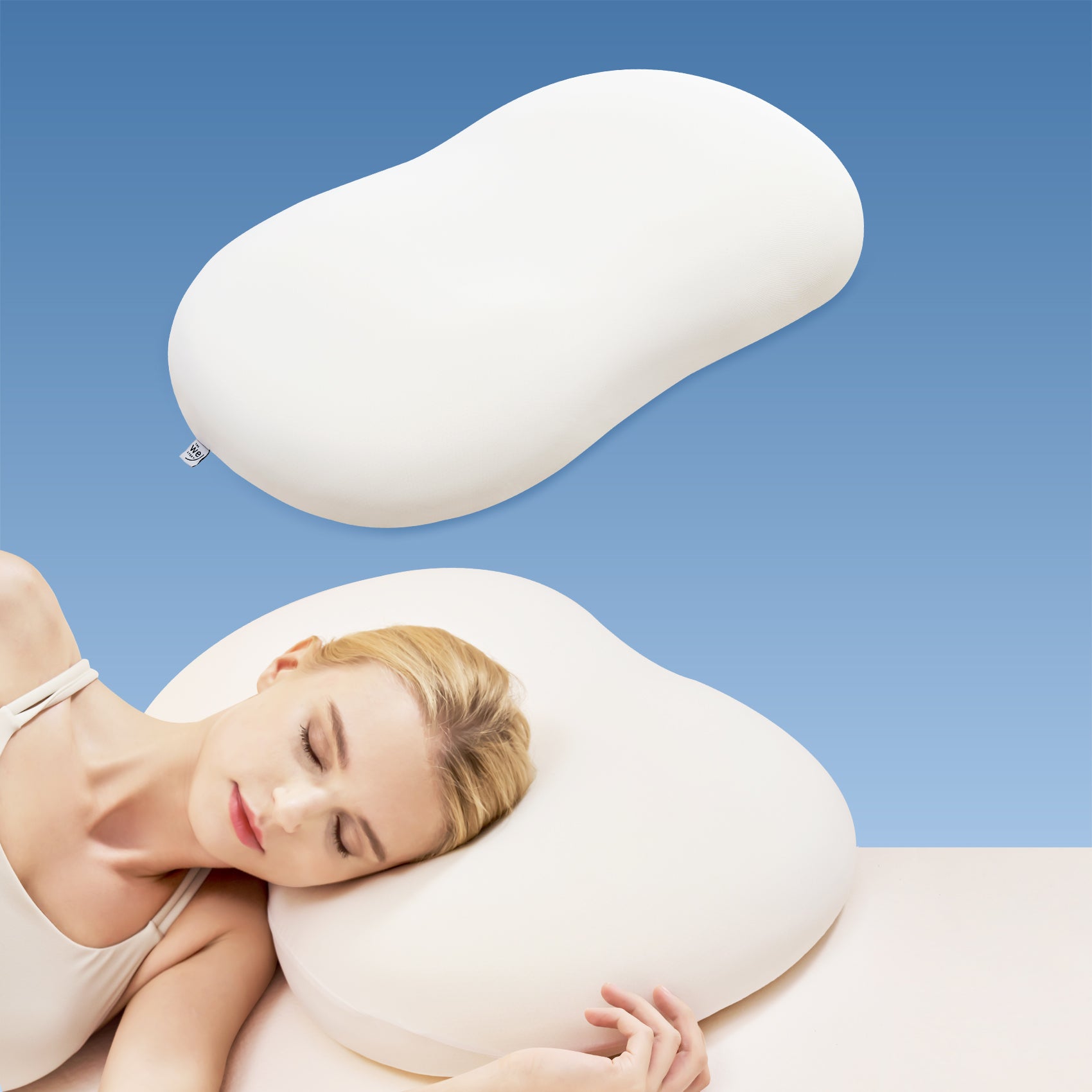 memory foam contour pillow side view showing cervical support