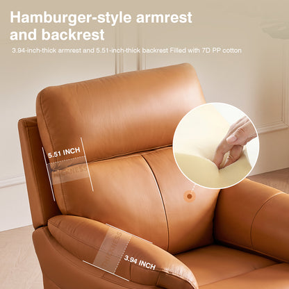 Hamburger-style armrest and backrest